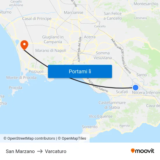 San Marzano to Varcaturo map
