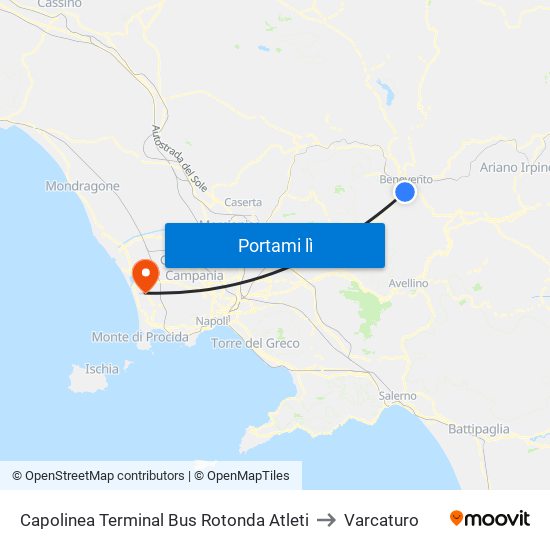 Capolinea Terminal Bus Rotonda Atleti to Varcaturo map