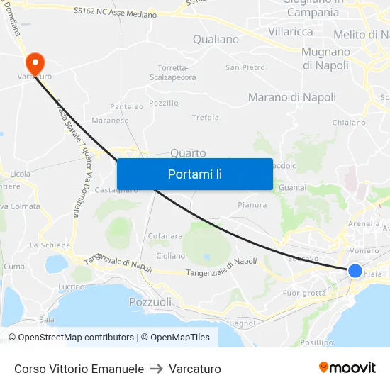 Corso Vittorio Emanuele to Varcaturo map