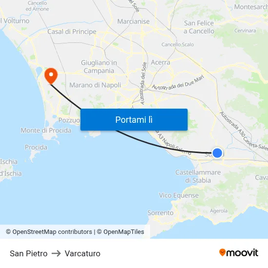 San Pietro to Varcaturo map