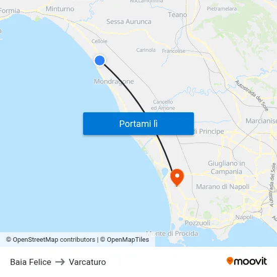 Baia Felice to Varcaturo map
