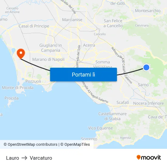 Lauro to Varcaturo map