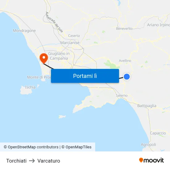 Torchiati to Varcaturo map