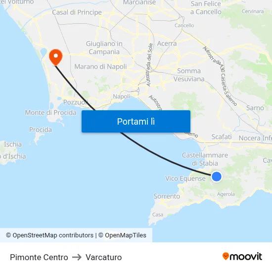 Pimonte Centro to Varcaturo map