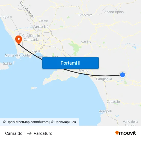 Camaldoli to Varcaturo map