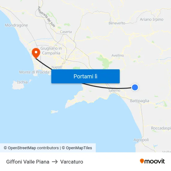 Giffoni Valle Piana to Varcaturo map