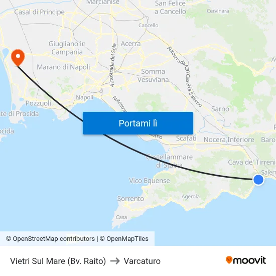 Vietri Sul Mare (Bv. Raito) to Varcaturo map