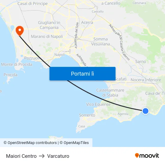 Maiori Centro to Varcaturo map