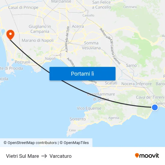 Vietri Sul Mare to Varcaturo map