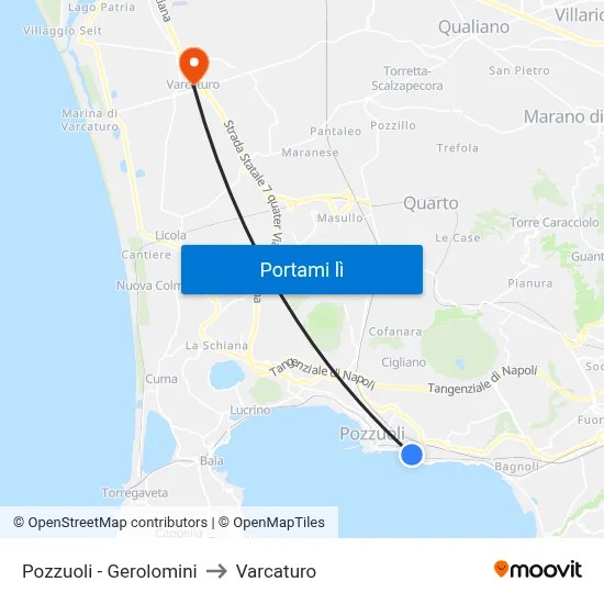 Pozzuoli - Gerolomini to Varcaturo map