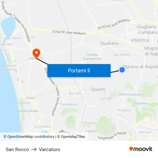 San Rocco to Varcaturo map