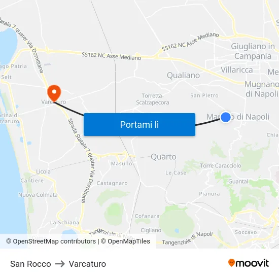 San Rocco to Varcaturo map