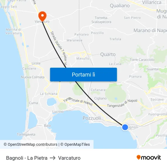 Bagnoli - La Pietra to Varcaturo map