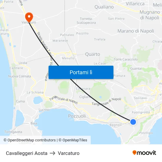 Cavalleggeri Aosta to Varcaturo map