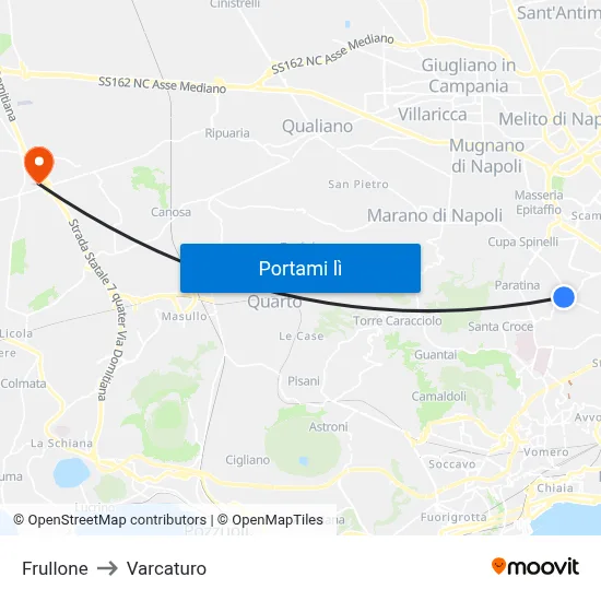 Frullone to Varcaturo map