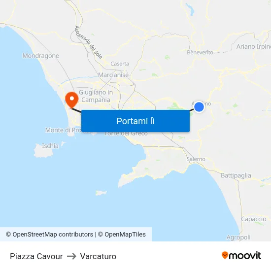 Piazza Cavour to Varcaturo map