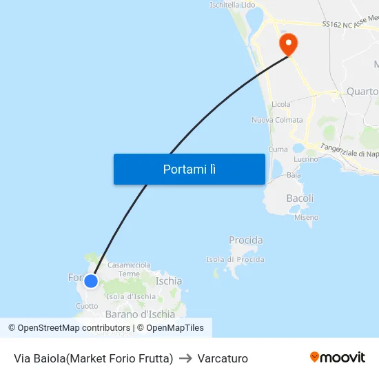 Via Baiola(Market Forio Frutta) to Varcaturo map