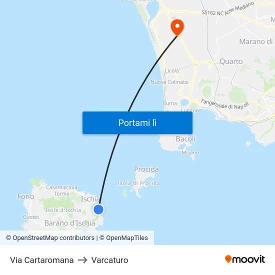 Via Cartaromana to Varcaturo map