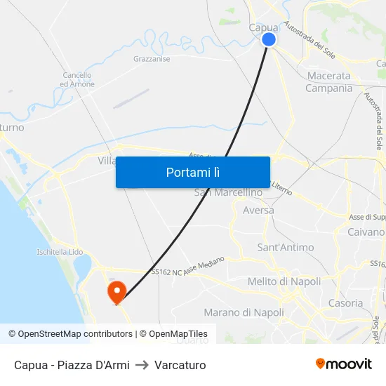 Capua - Piazza D'Armi to Varcaturo map
