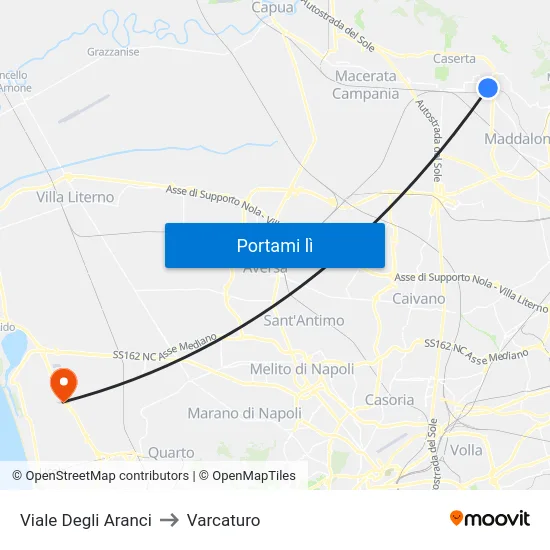 Viale Degli Aranci to Varcaturo map