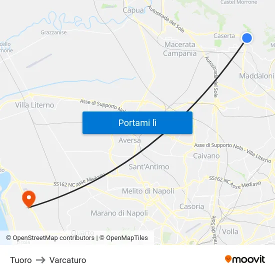 Tuoro to Varcaturo map