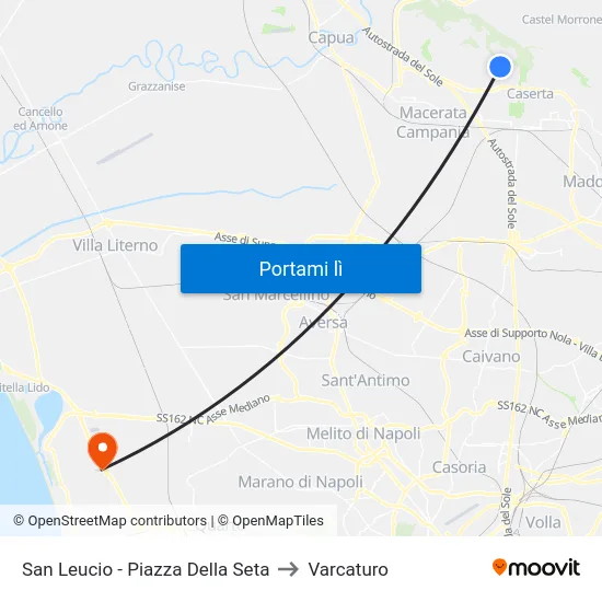 San Leucio - Piazza Della Seta to Varcaturo map
