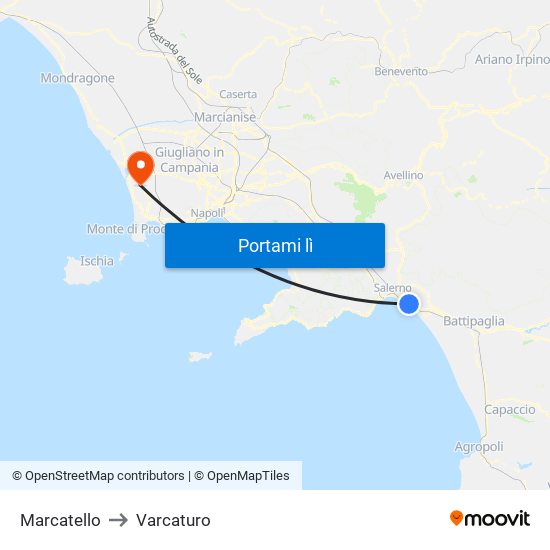 Marcatello to Varcaturo map