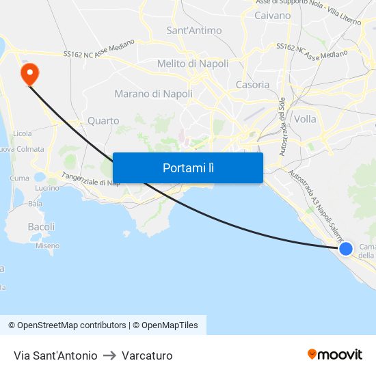 Via Sant'Antonio to Varcaturo map