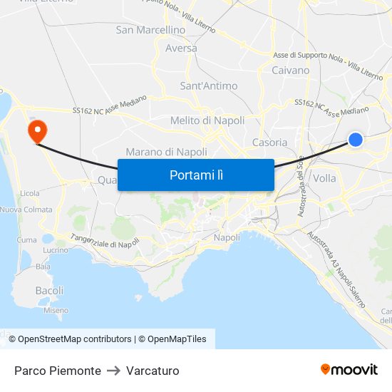 Parco Piemonte to Varcaturo map