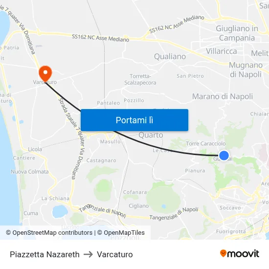 Piazzetta Nazareth to Varcaturo map