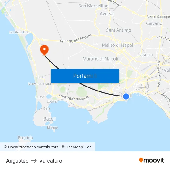 Augusteo to Varcaturo map