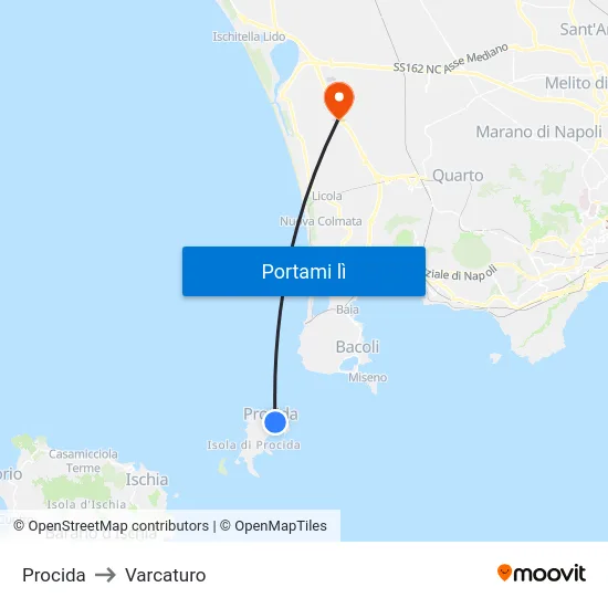 Procida to Varcaturo map
