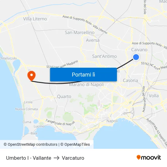 Umberto I - Vallante to Varcaturo map