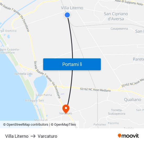 Villa Literno to Varcaturo map