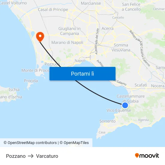 Pozzano to Varcaturo map