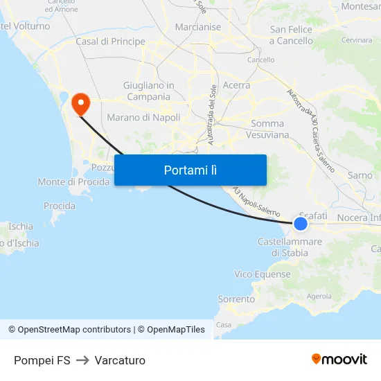 Pompei FS to Varcaturo map