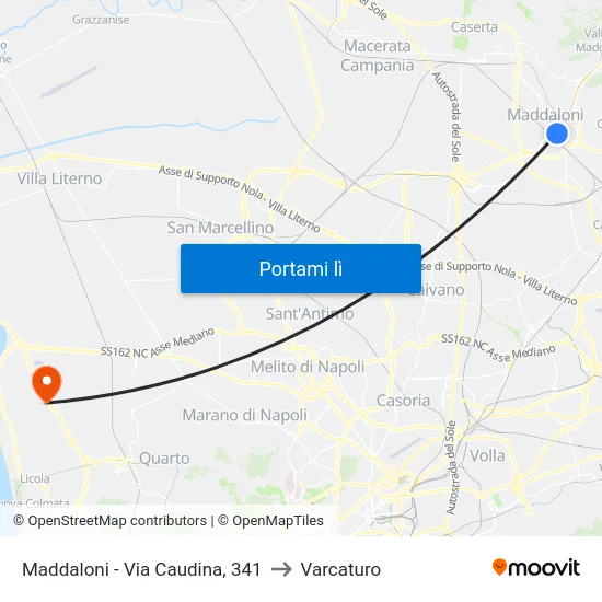 Maddaloni - Via Caudina, 341 to Varcaturo map