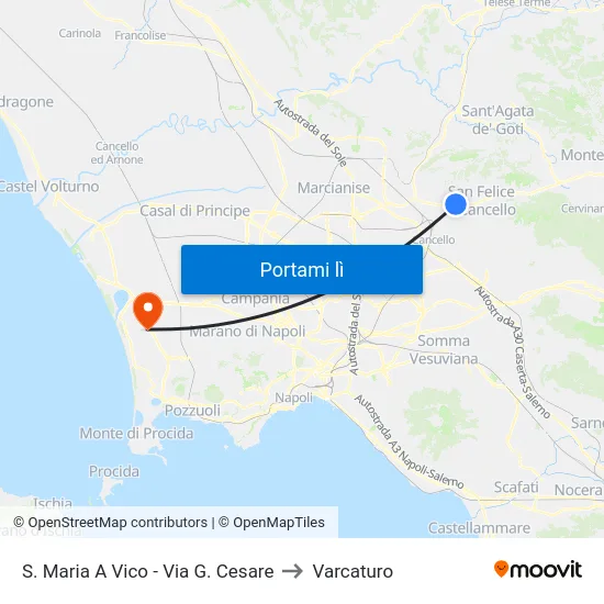 S. Maria A Vico - Via G. Cesare to Varcaturo map