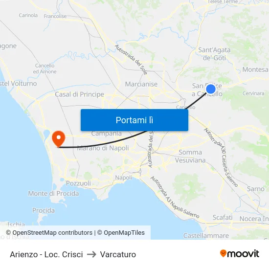 Arienzo - Loc. Crisci to Varcaturo map