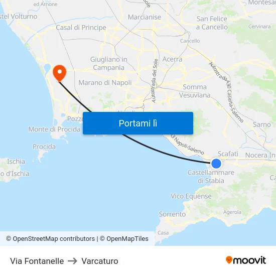 Via Fontanelle to Varcaturo map