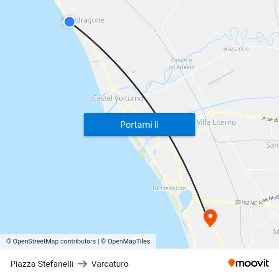 Piazza Stefanelli to Varcaturo map