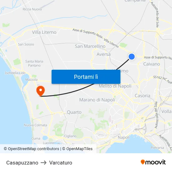 Casapuzzano to Varcaturo map
