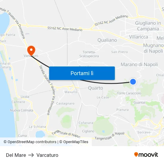 Del Mare to Varcaturo map