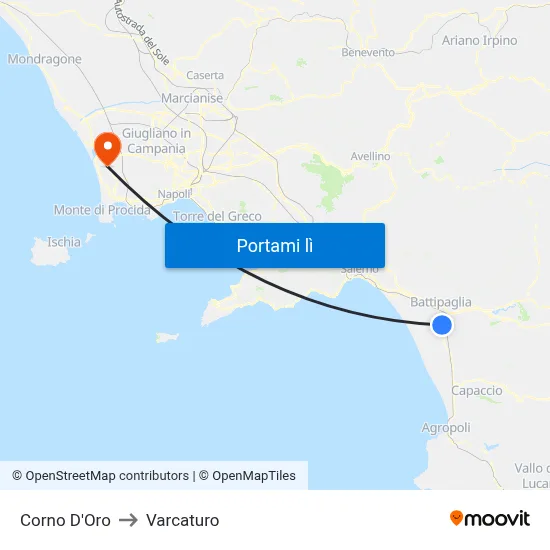 Corno D'Oro to Varcaturo map