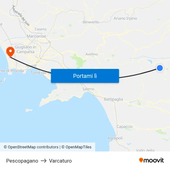 Pescopagano to Varcaturo map