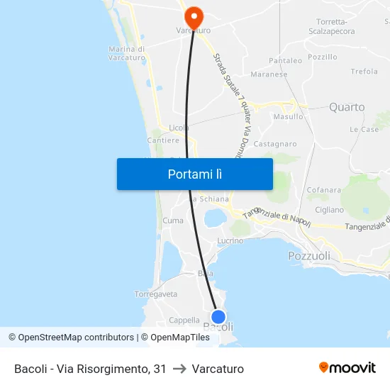 Bacoli - Via Risorgimento, 31 to Varcaturo map