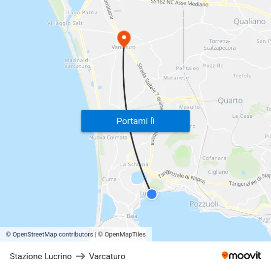 Stazione Lucrino to Varcaturo map