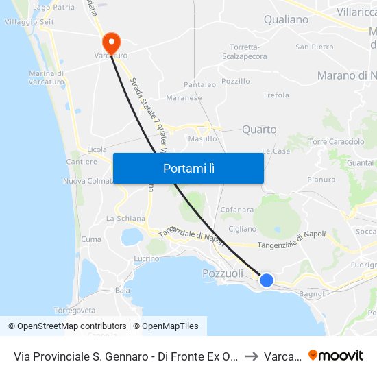Via Provinciale S. Gennaro - Di Fronte Ex Ospedale Civ. 38 to Varcaturo map