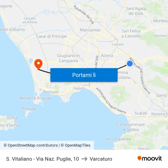 S. Vitaliano - Via Naz. Puglie, 10 to Varcaturo map