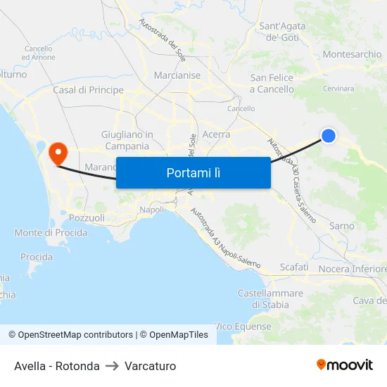 Avella - Rotonda to Varcaturo map
